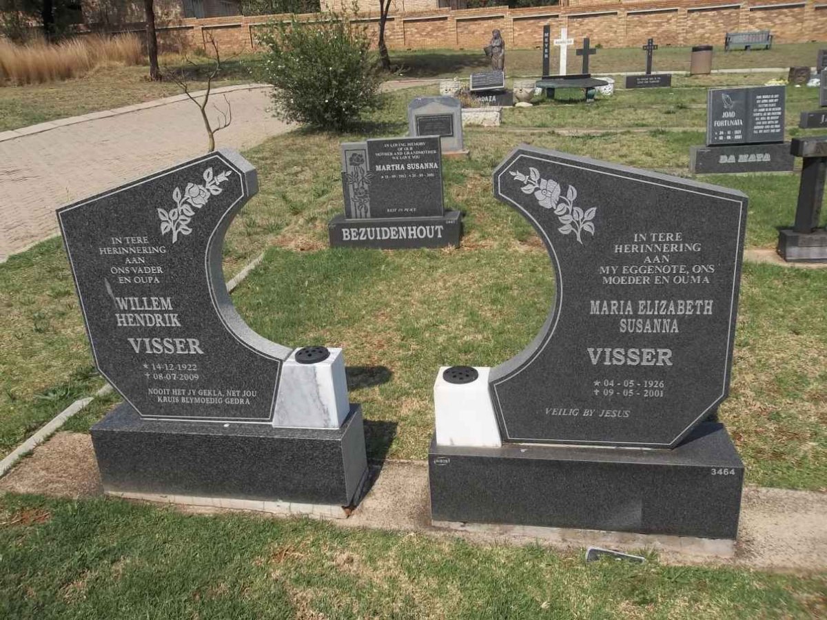 VISSER Willem Hendrik 1922-2009 &amp; Maria Elizabeth Susanna 1926-2001
