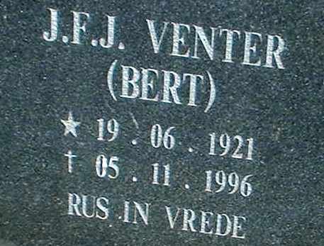 VENTER J.F.J. 1921-1996