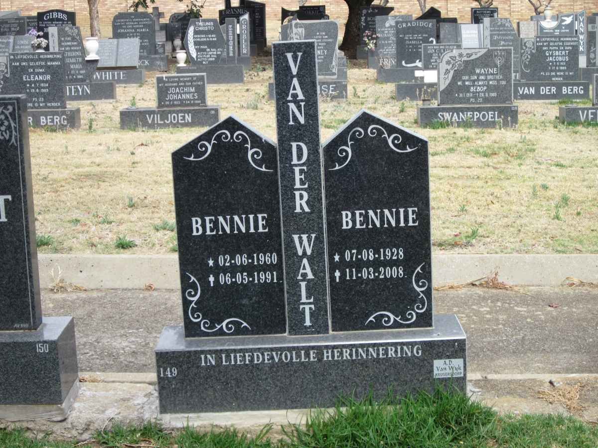 WALT Bennie, van der 1928-2008 :: VAN DER WALT Bennie 1960-1991