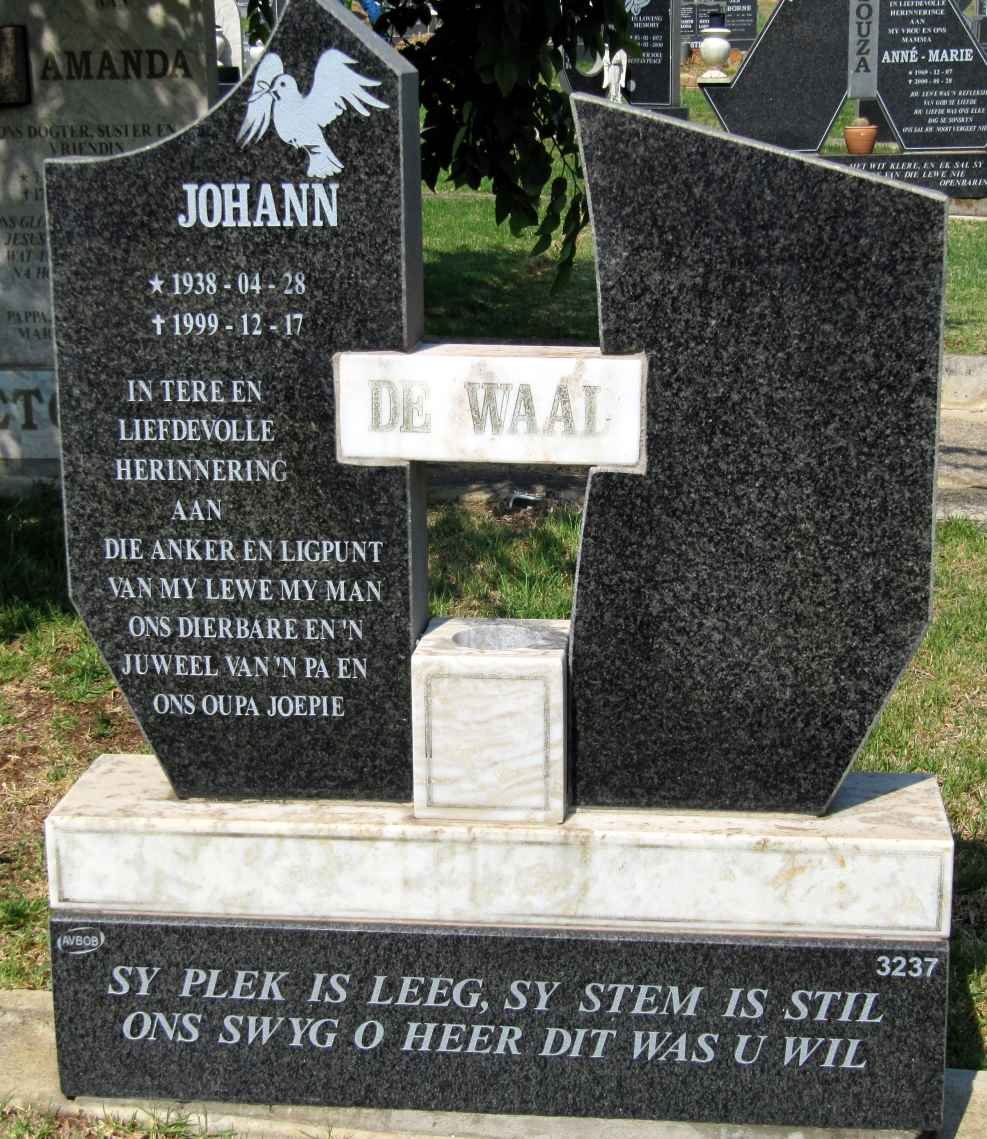 WAAL Johann, de 1938-1999