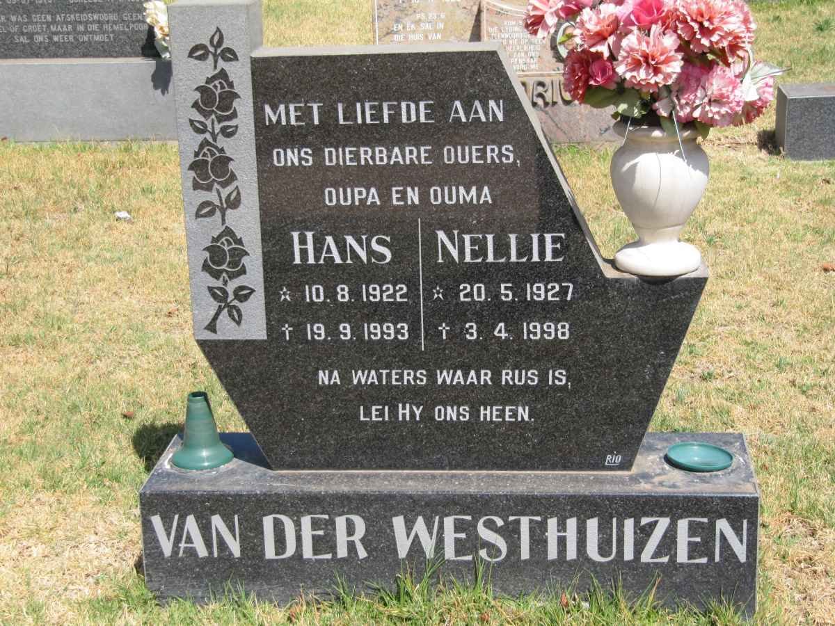 WESTHUIZEN Hans, van der 1922-1993 &amp; Nellie 1927-1998