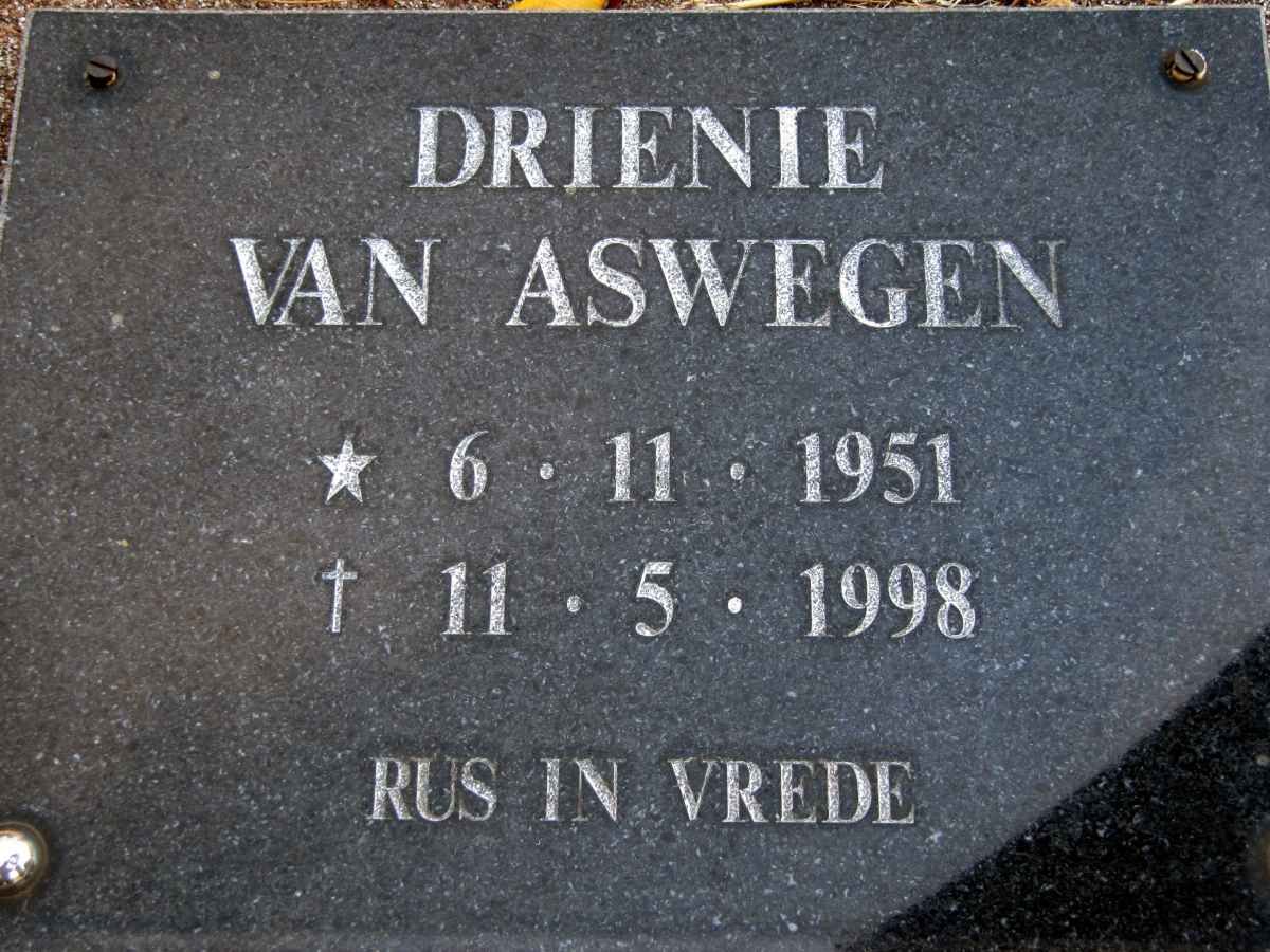 ASWEGEN Drienie, van 1951-1998