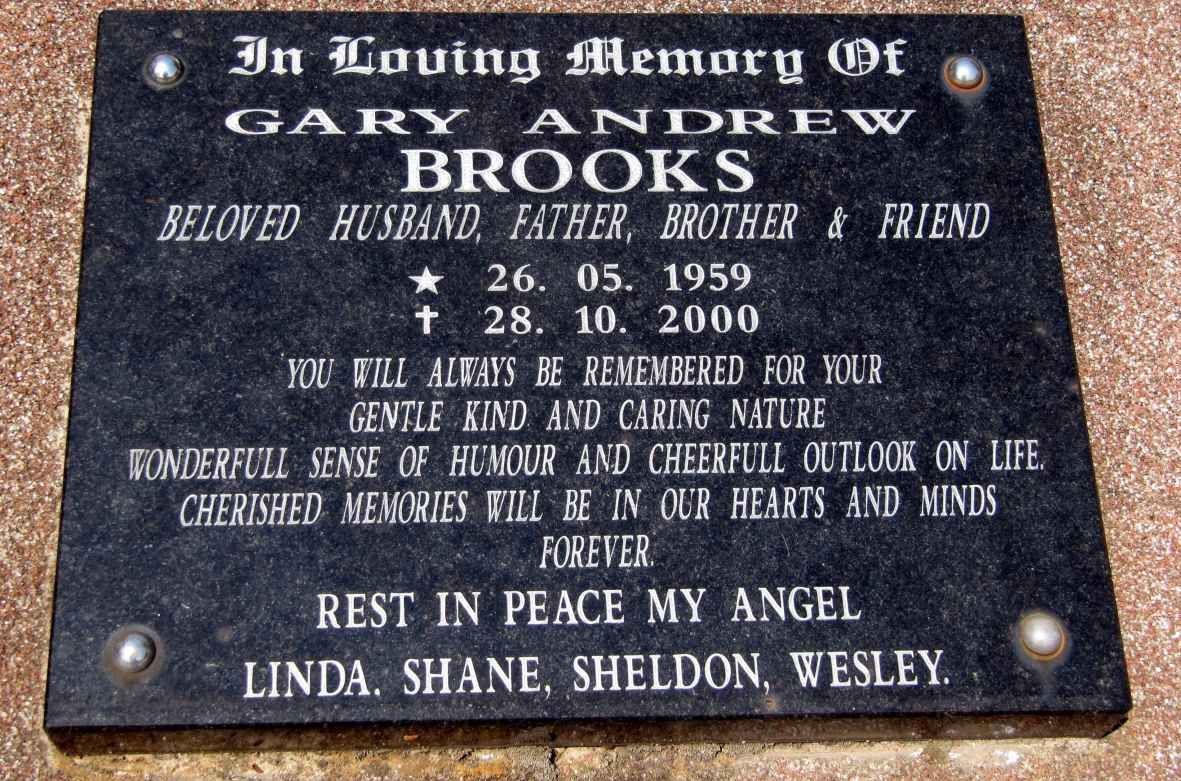BROOKS Gary Andrew 1959-2000