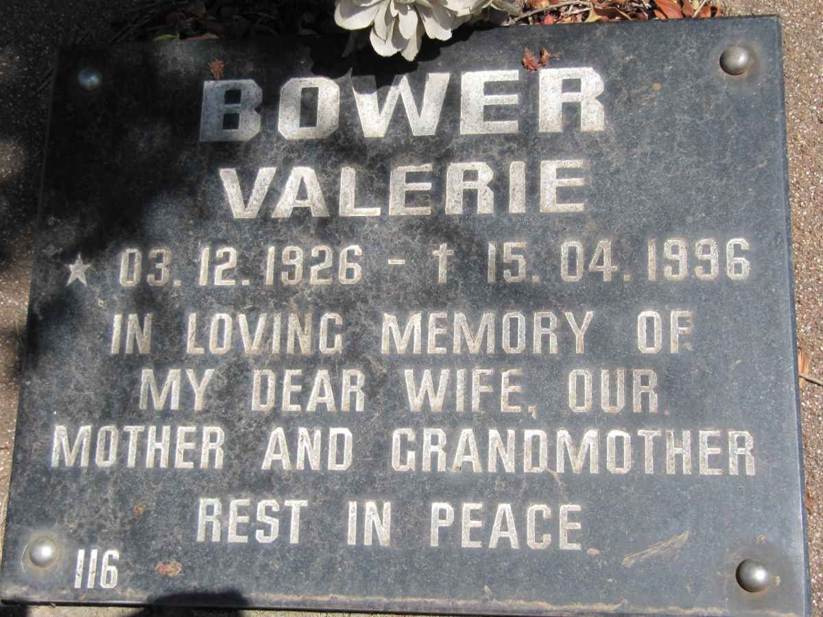 BOWER Valerie 1926-1996