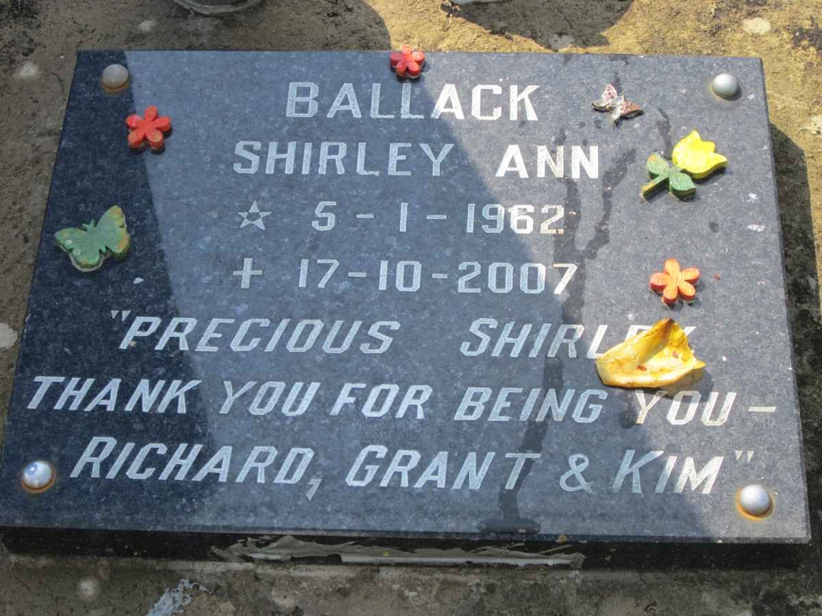 BALLACK Shirley Ann 1962-2007