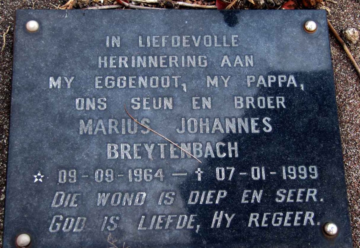 BREYTENBACH Marius Johannes 1964-1999