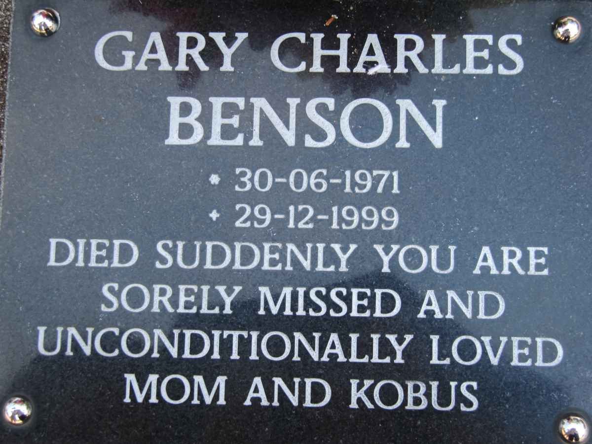 BENSON Gary Charles 1971-1999
