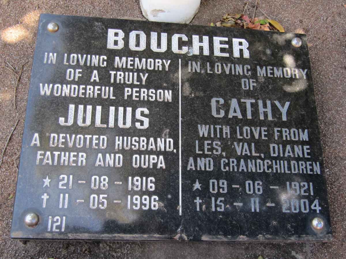 BOUCHER Julius 1916-1996 &amp; Cathy 1921-2004