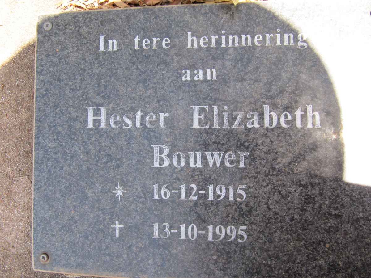 BOUWER Hester Elizabeth 1915-1995