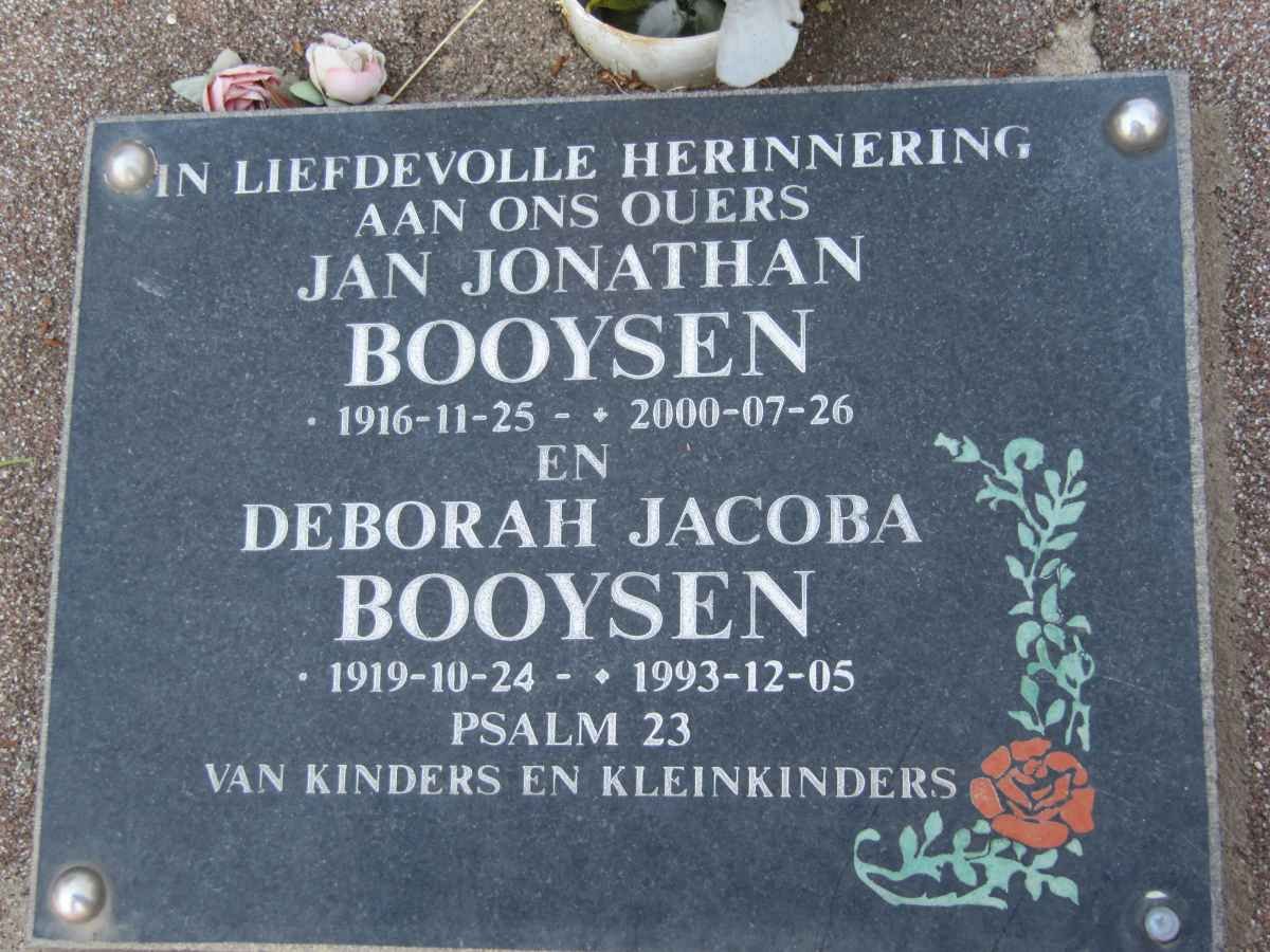 BOOYENS Jan Jonathan 1916-2000 &amp; Deborah Jacoba 1919-1993