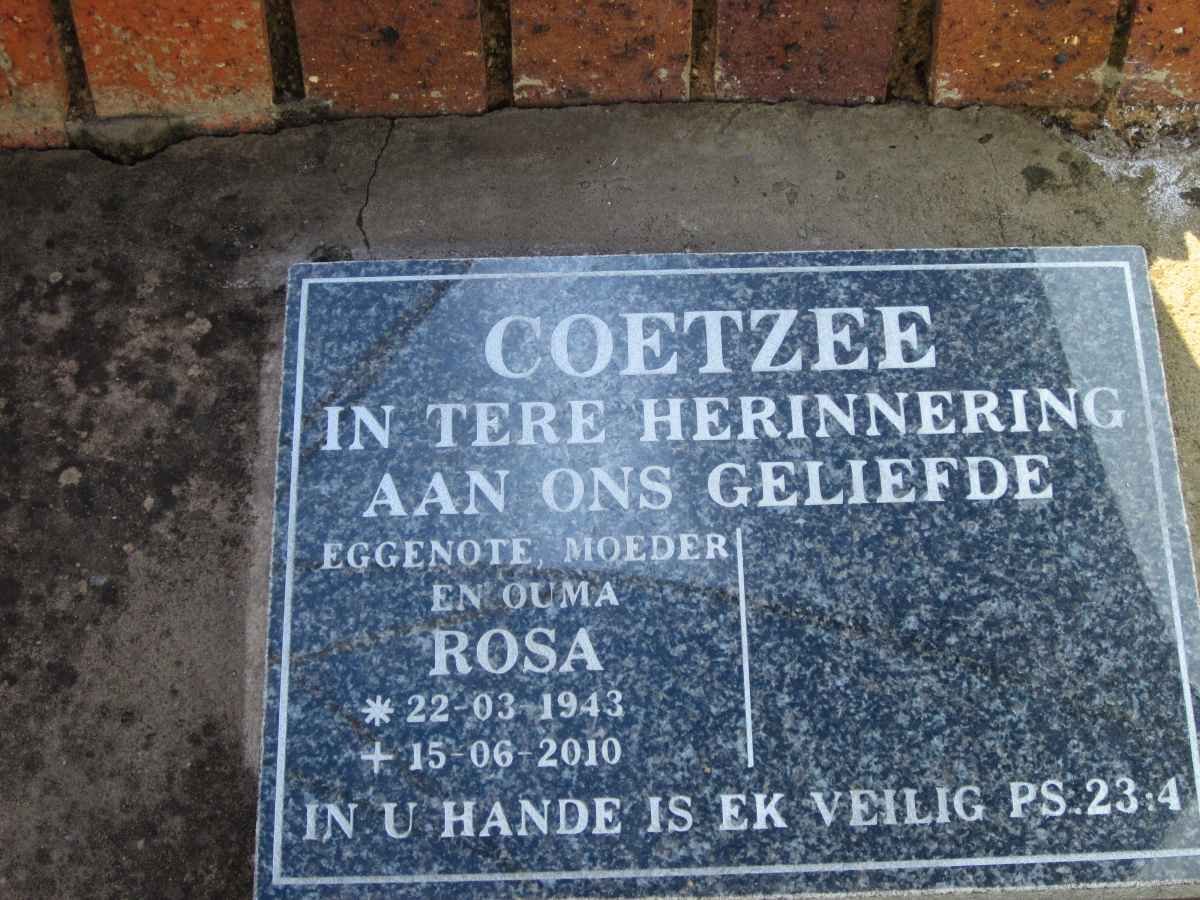 COETZEE Rosa 1943-2010