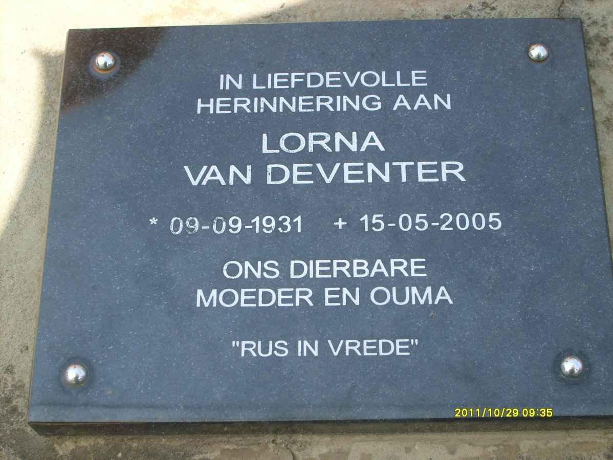 DEVENTER Lorna, van 1931-2005