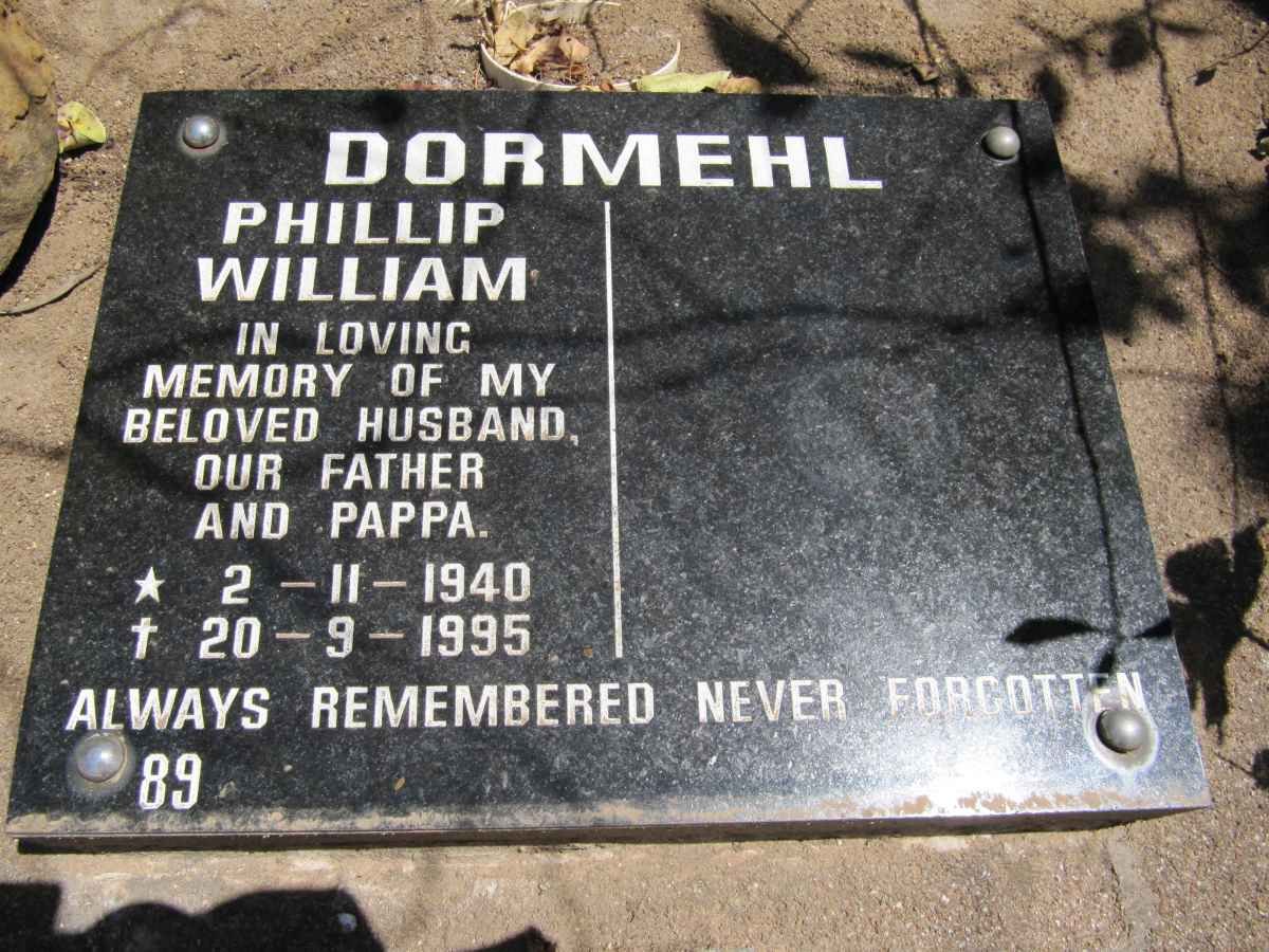 DORMEHL Phillip William 1940-1995