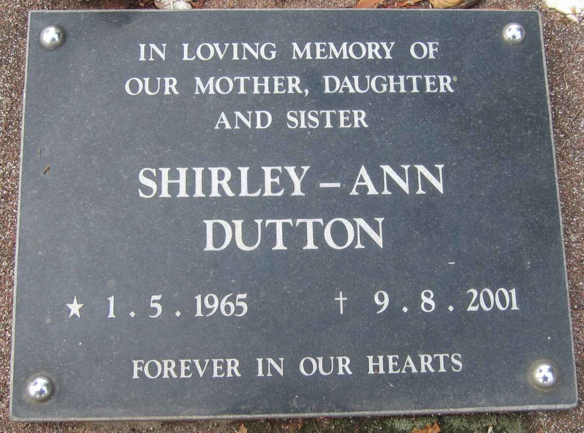 DUTTON Shirley-Ann 1965-2001