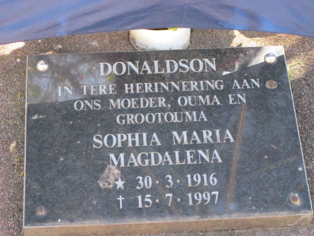 DONALDSON Sophia Maria Magdalena 1916-1997