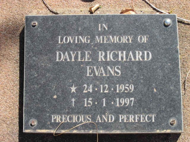 EVANS Dayle Richard 1959-1997