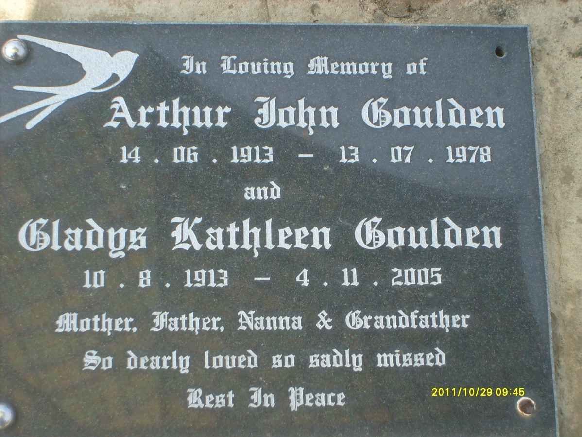 GOULDEN Arthur John 1913-1978 &amp; Gladys Kathleen 1913-2005