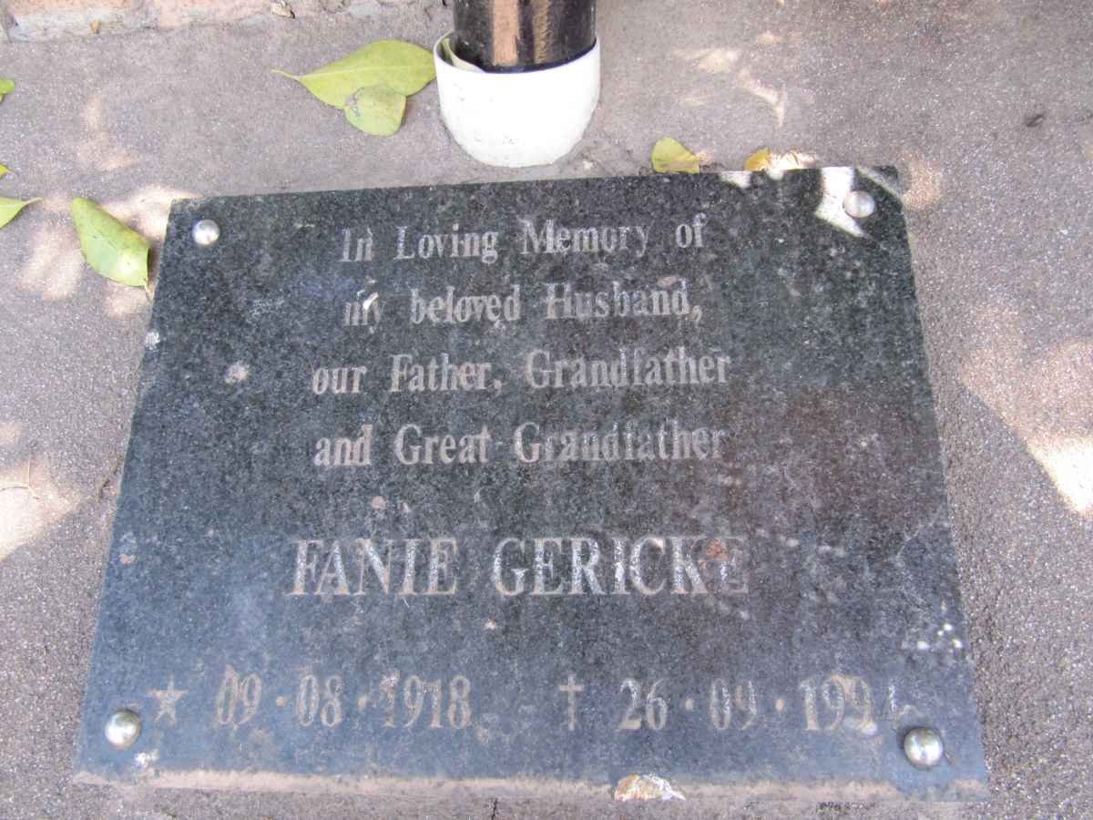 GERICKE Fanie 1918-1991