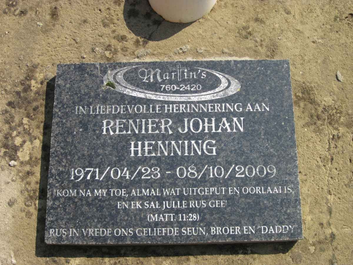 HENNING Renier Johan 1971-2009
