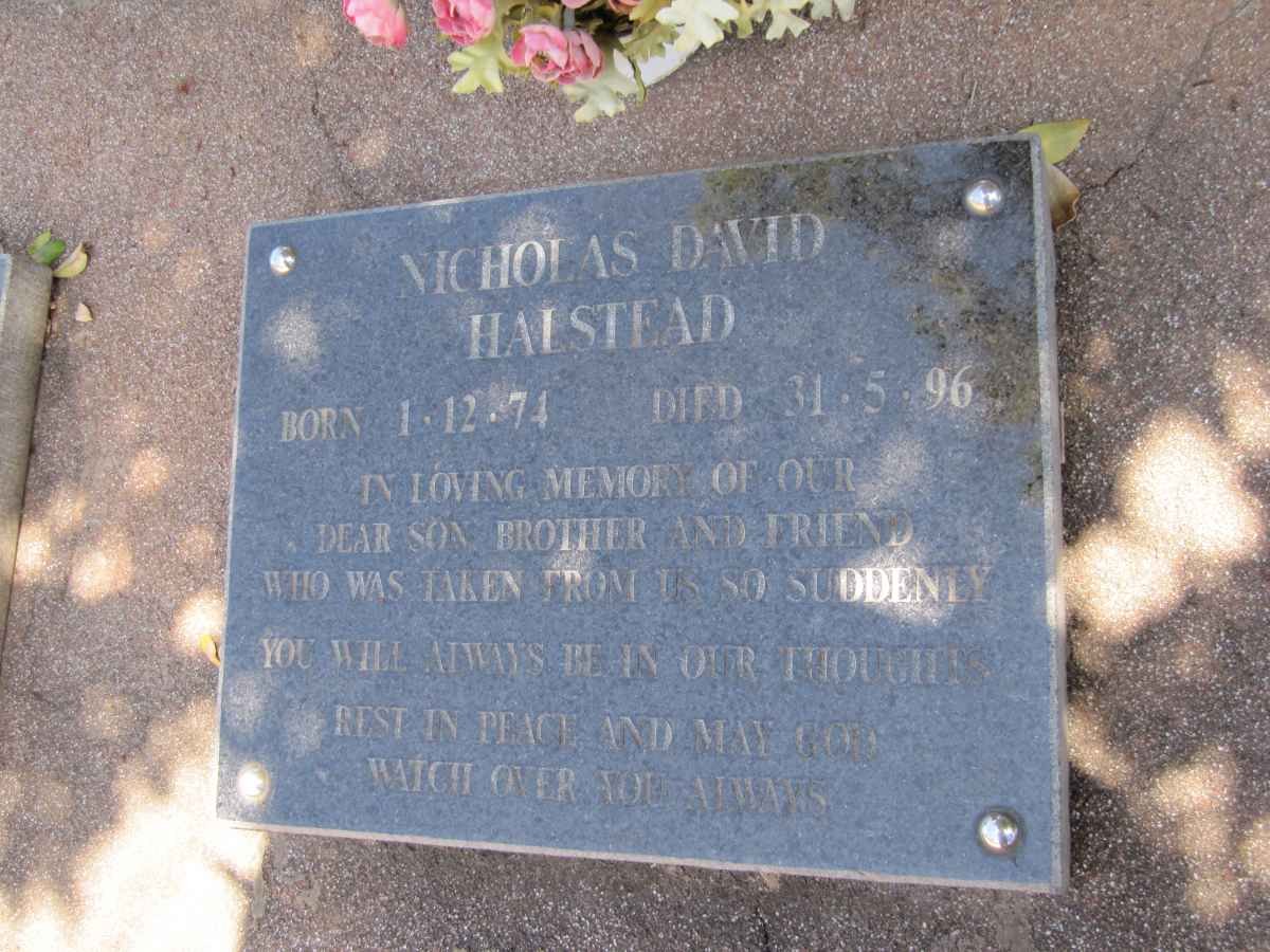 HALSTEAD Nicholas David 1974-1996