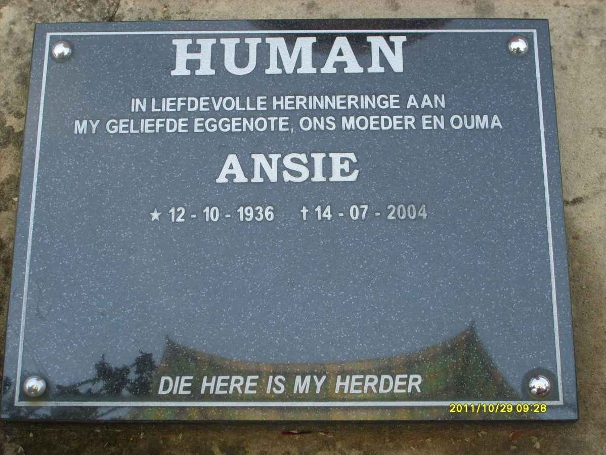 HUMAN Ansie 1936-2004