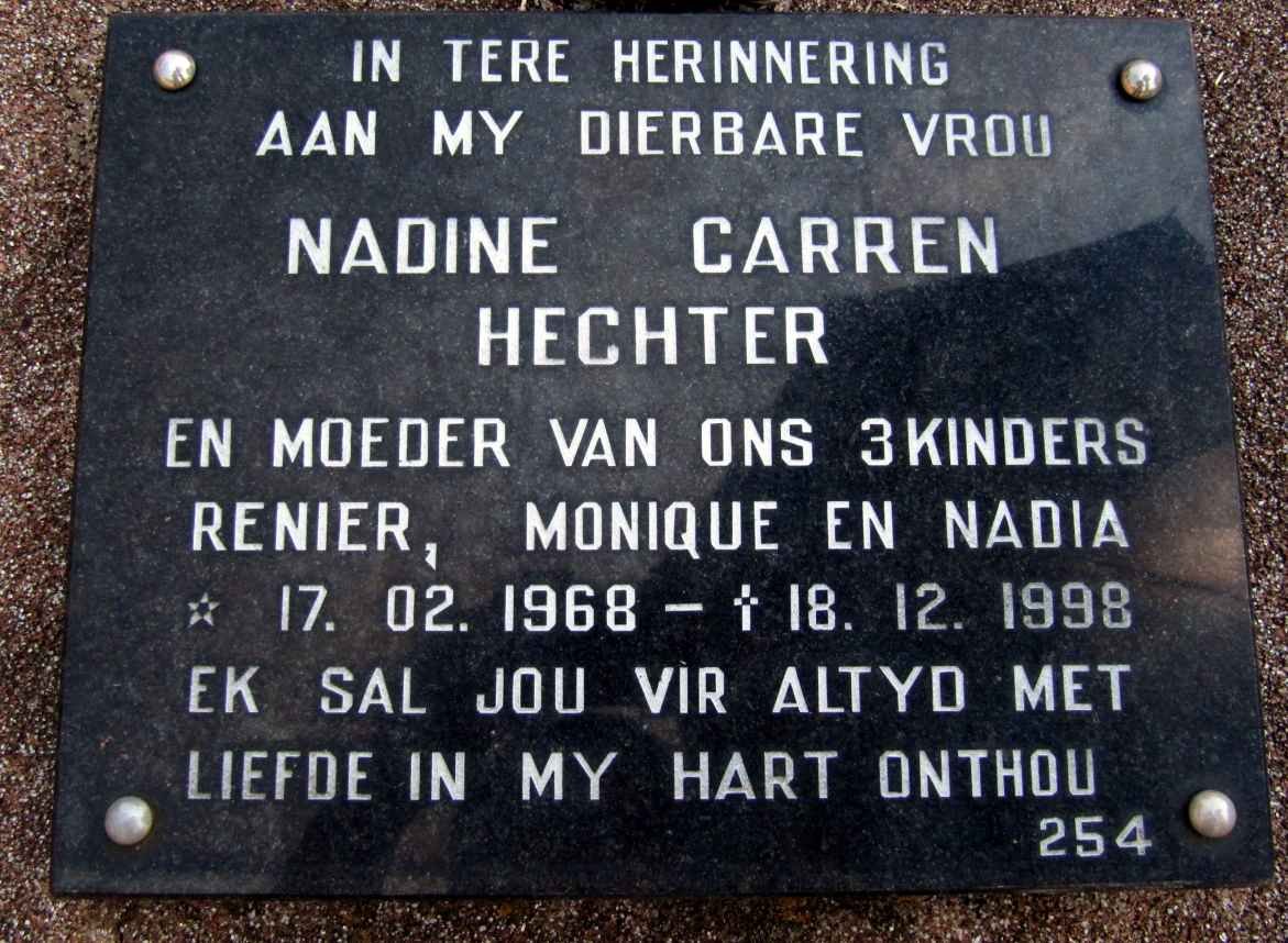 HECHTER Nadine Carren 1968-1998