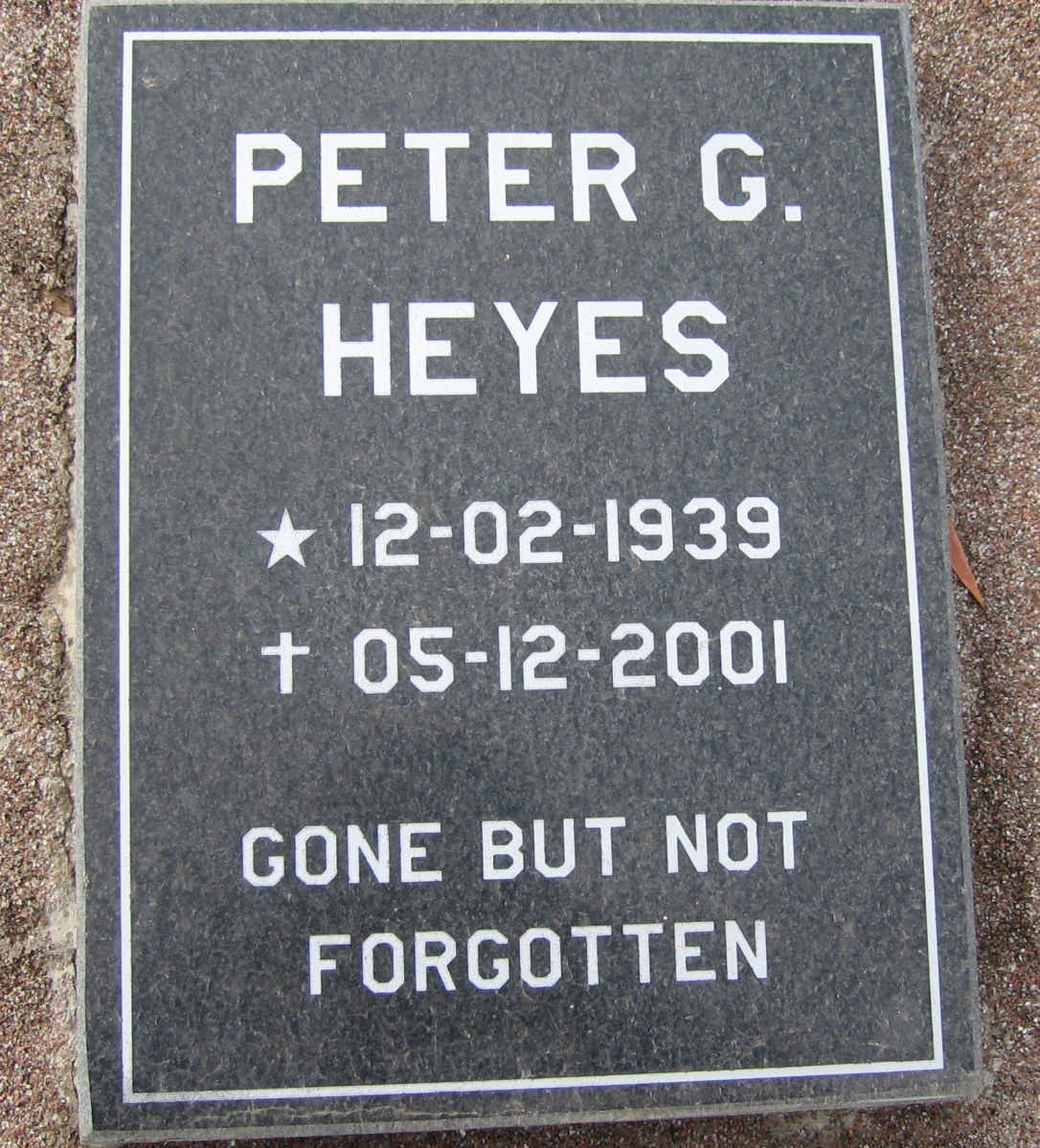 HEYES Peter G. 1939-2001