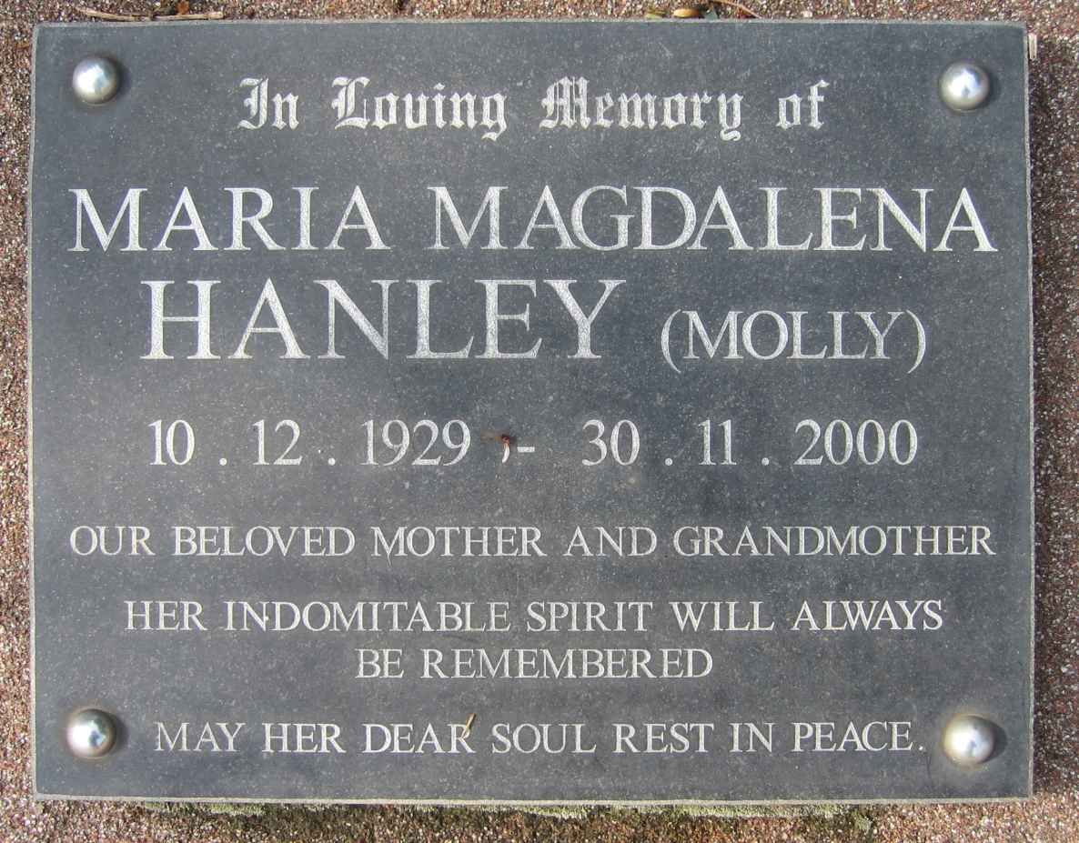 HANLEY Maria Magdalena 1929-2000