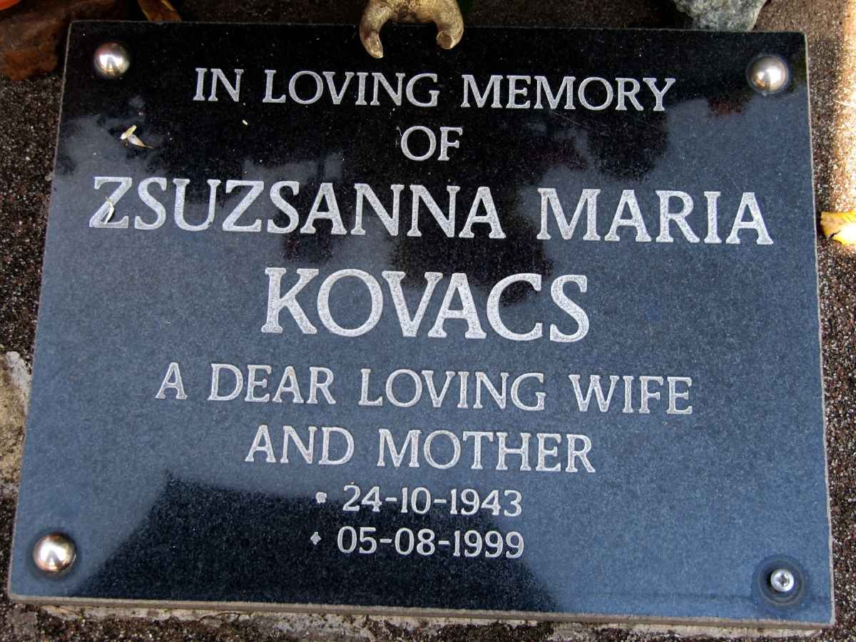KOVACS Zsuzsanna Maria 1943-1999