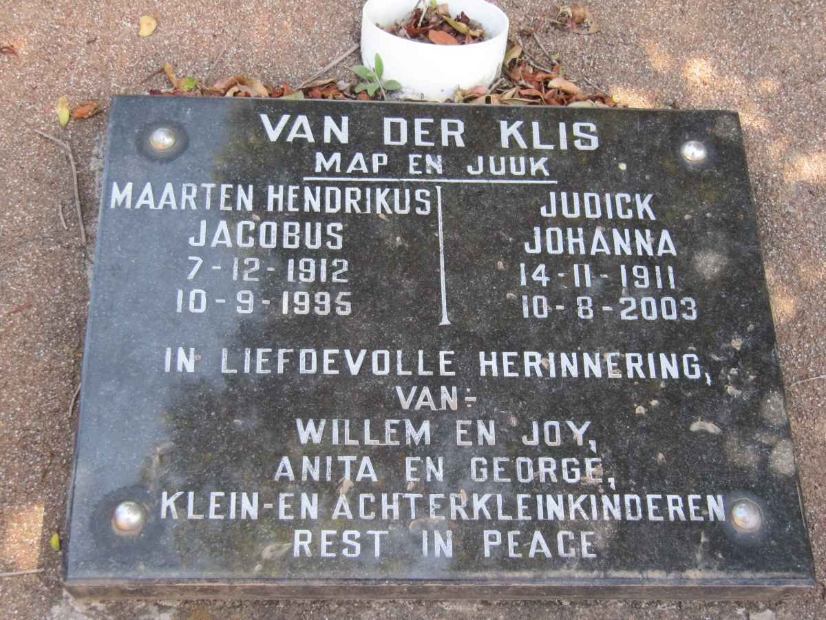 KLIS Maarten Hendrikus Jacobus, van der 1912-1995 &amp; Judick Johanna 1911-2003