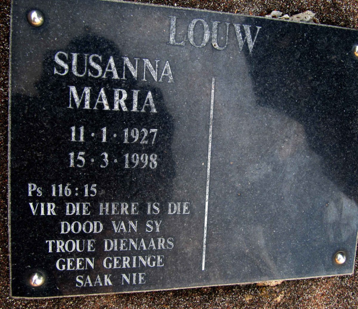 LOUW Susanna Maria 1927-1998