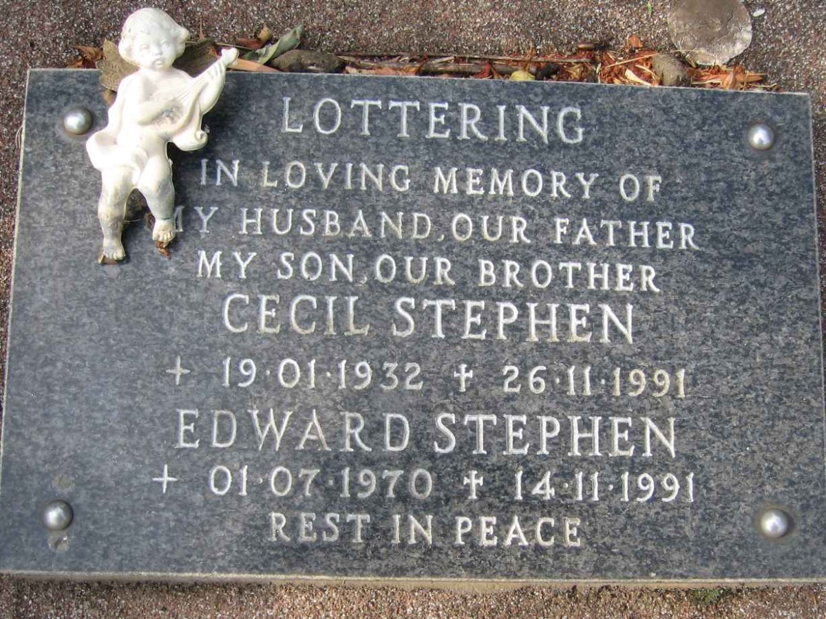 LOTTERING Cecil Stephen 1932-1991 :: LOTTERING Edward Stephen 1970-1991