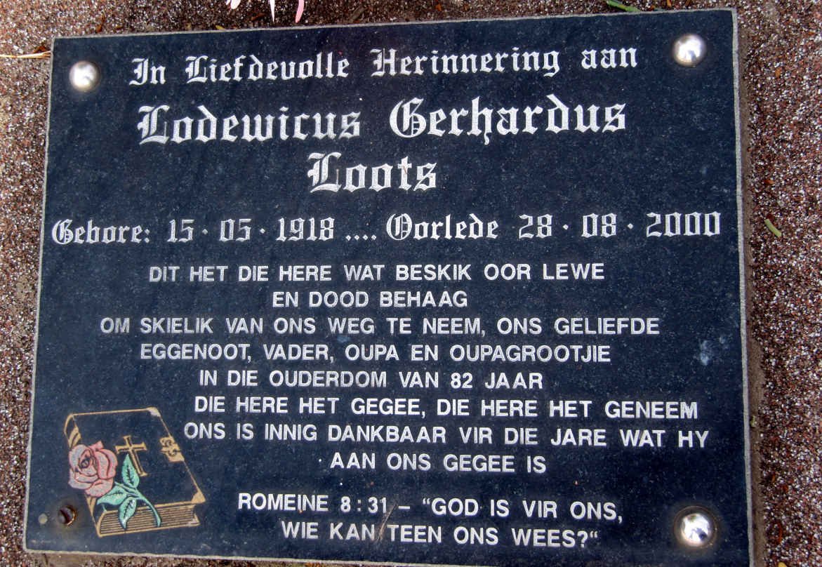 LOOTS Lodewicus Gerhardus 1918-2000