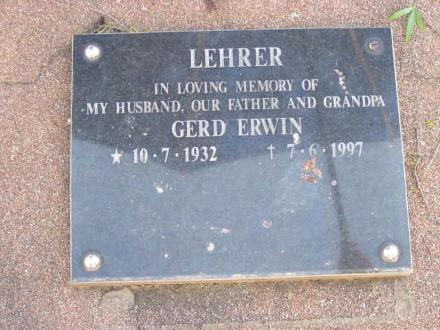 LEHRER Gerd Erwin 1932-1997