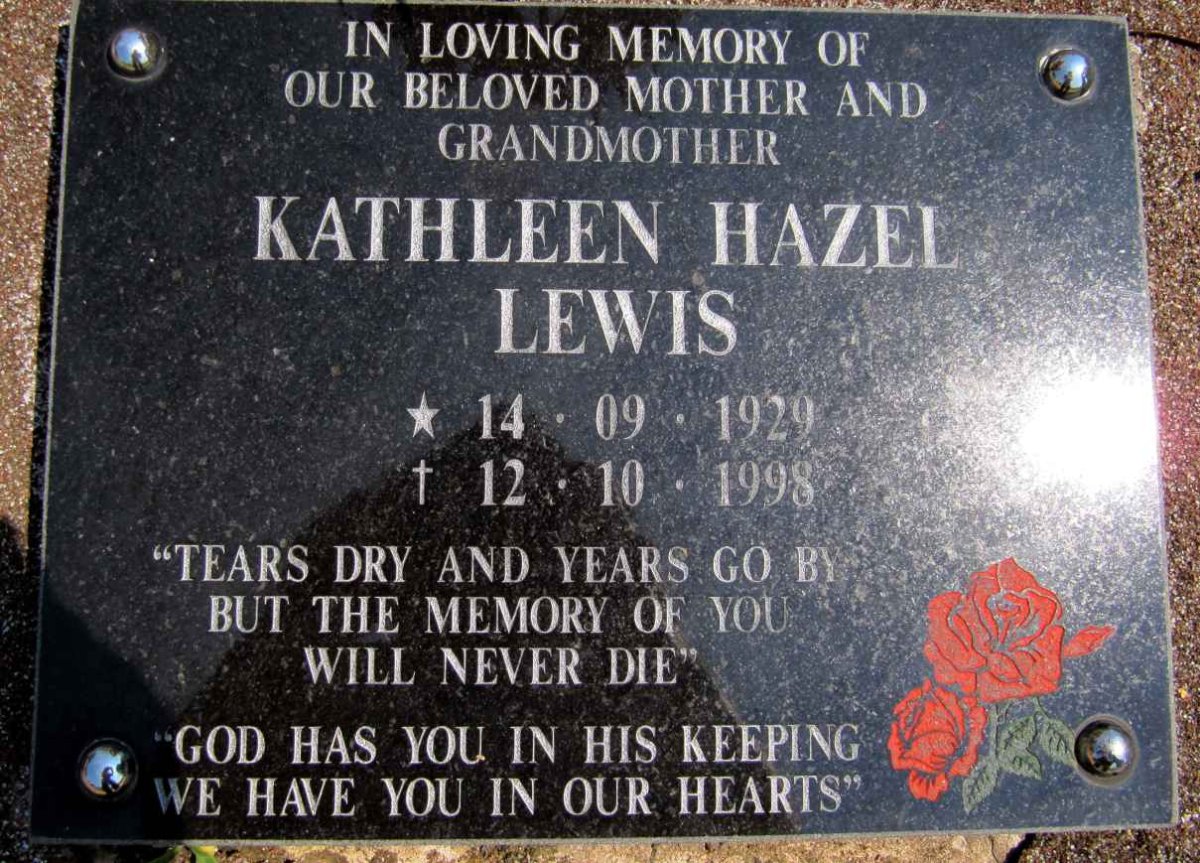 LEWIS Kathleen Hazel 1929-1998