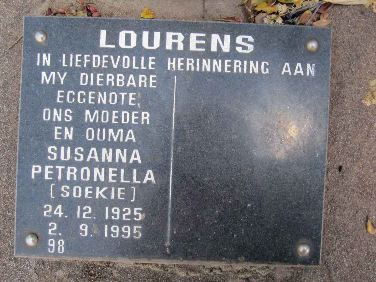 LOURENS Susanna Petronella 1925-1995