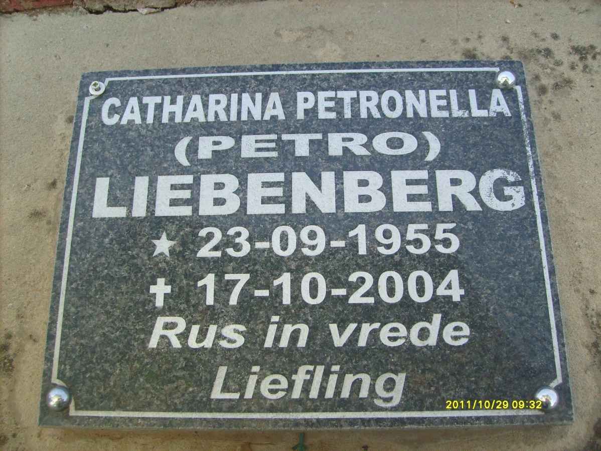 LIEBENBERG Catharina Petronella 1955-2004