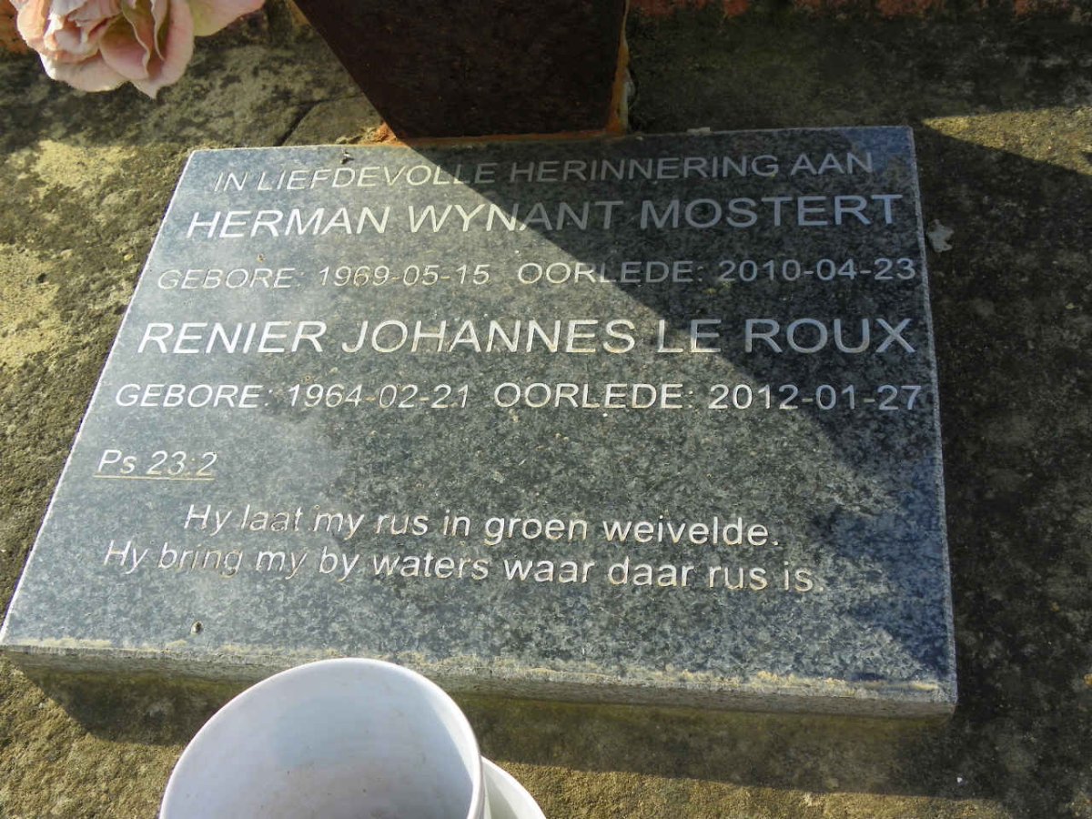 MOSTERT Herman Wynant 1969-2010 :: LE ROUX Renier Johannes 1964-2012