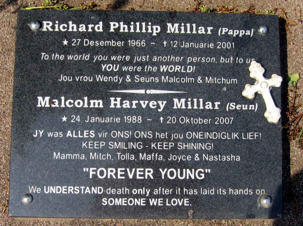 MILLAR Richard Philip 1966-2001 :: MILLAR Malcolm Harvey 1988-2007