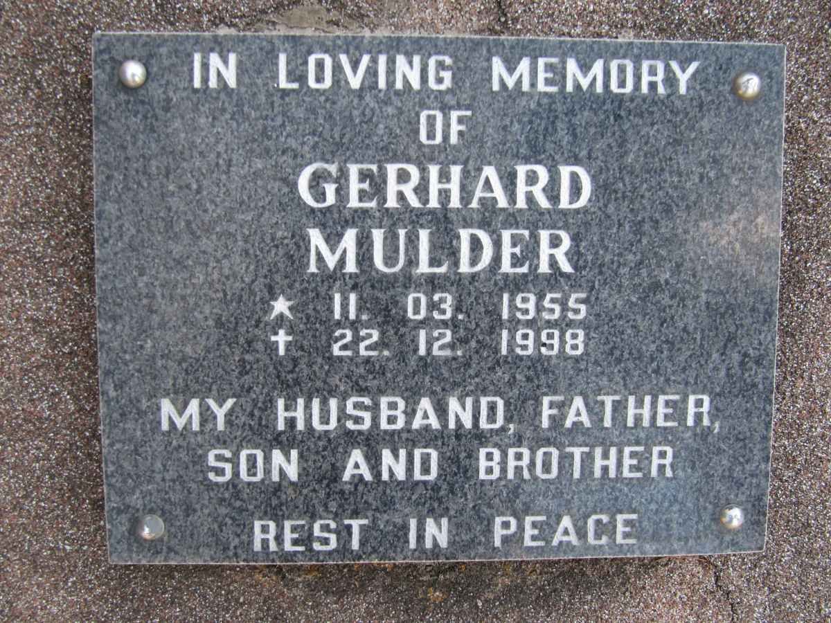 MULDER Gerhard 1955-1998