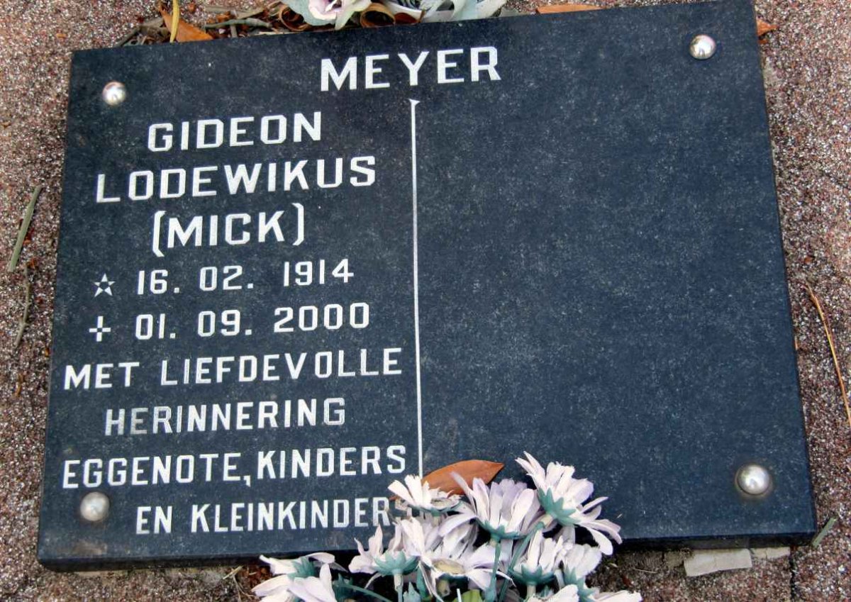 MEYER Gideon Lodewikus 1914-2000
