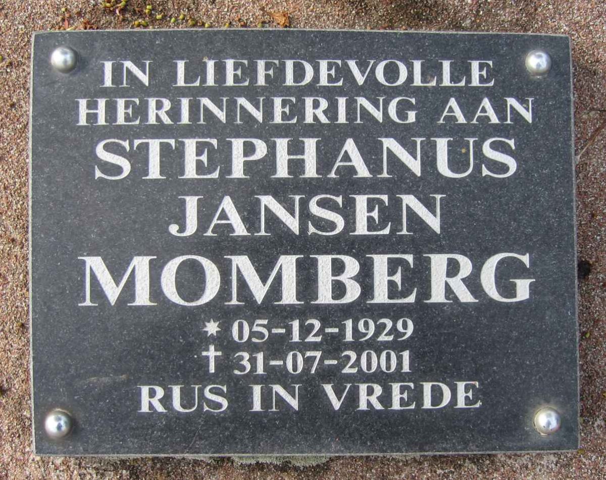 MOMBERG Stephanus Jansen 1929-2001