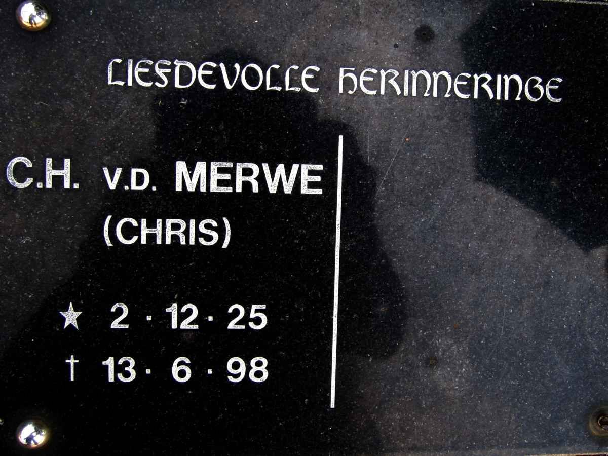 MERWE C.H., v.d. 1925-1998