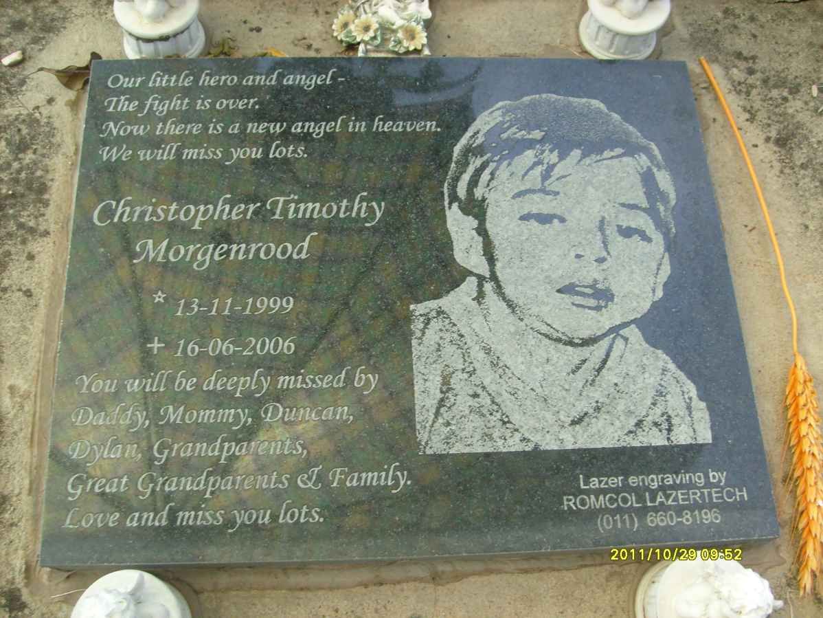 MORGENROOD Christopher Timothy 1999-2006
