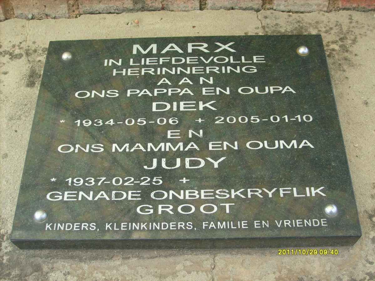 MARX Diek 1934-2005 &amp; Judy 1937-