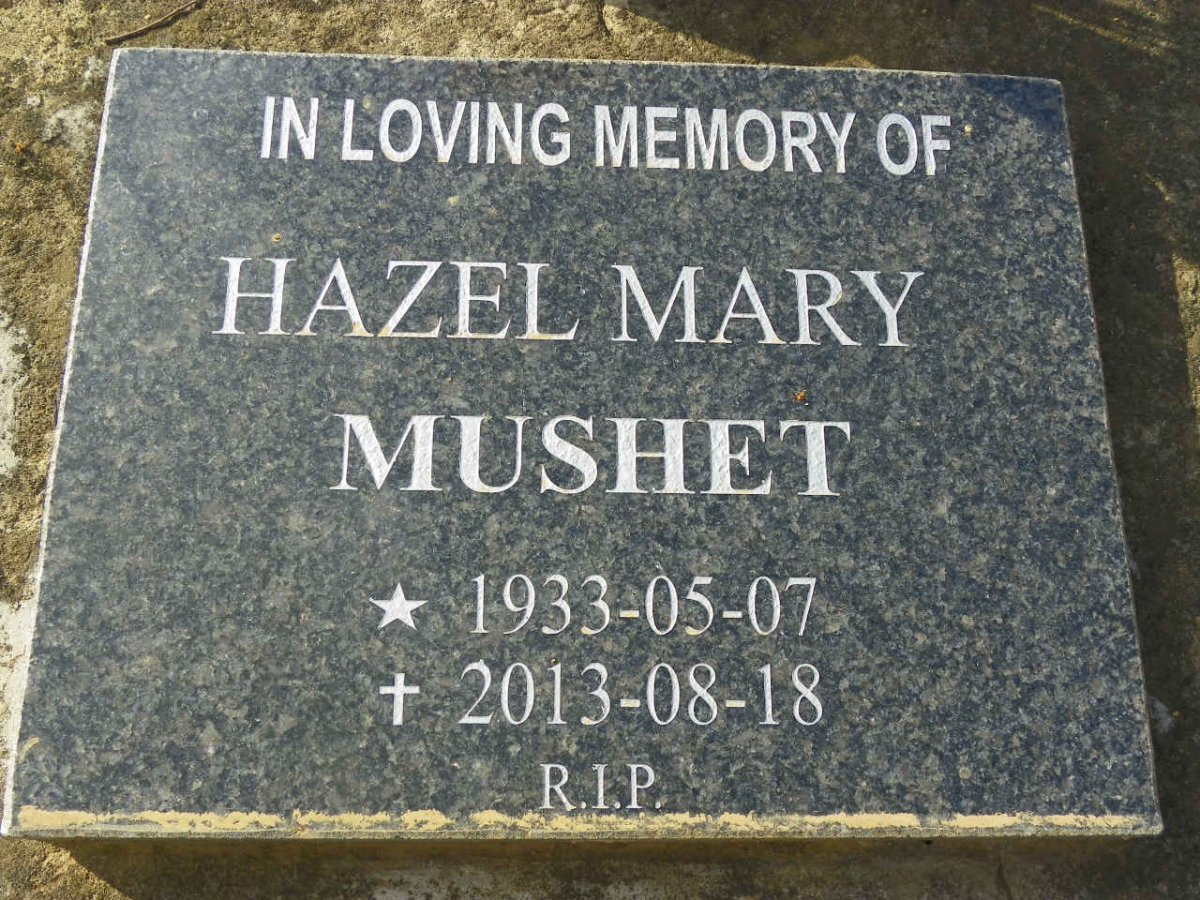 MUSHET Hazel Mary 1933-2013