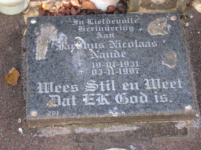 NAUDE Jacobus Nicolaas 1931-1997