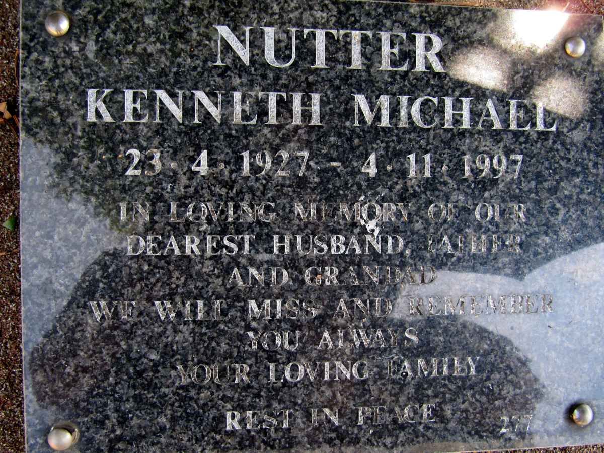 NUTTER Kenneth Michael 1927-1997