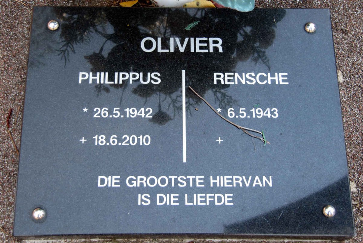 OLIVIER Philippus 1942-2010 &amp; Rensche 1943-