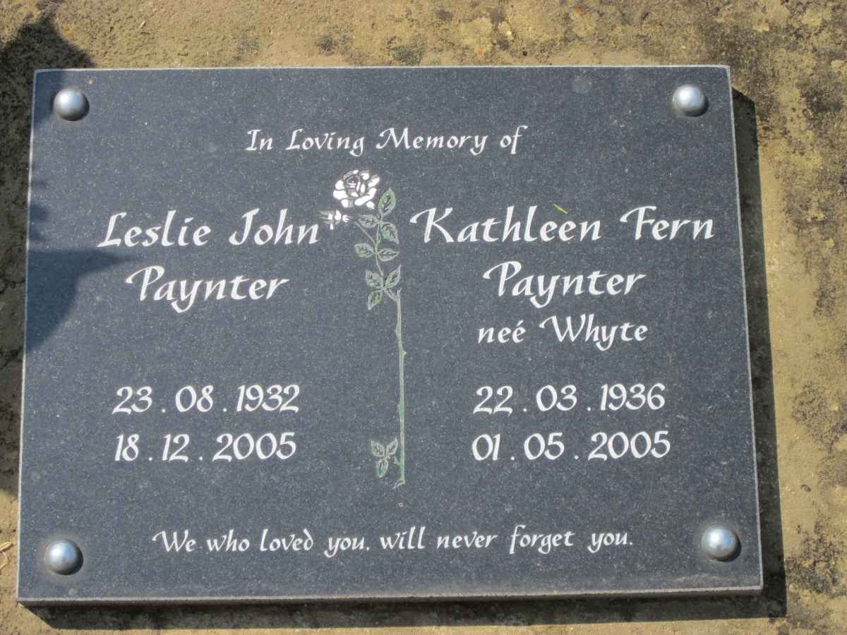 PAYNTER Leslie John 1932-2005 &amp; Kathleen Fern WHYTE 1936-2005